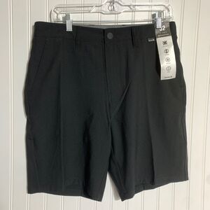 Hurley Men's Phantom Size 32 Solid 20" Board Shorts Black Quick Dry Hybrid NWT